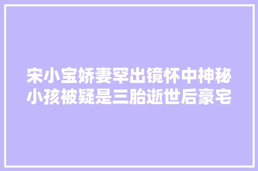宋小宝娇妻罕出镜怀中神秘小孩被疑是三胎逝世后豪宅奢华似皇宫