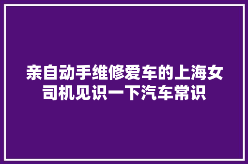 亲自动手维修爱车的上海女司机见识一下汽车常识