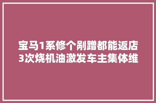 宝马1系修个剐蹭都能返店3次烧机油激发车主集体维权宝马车主真的是投诉麻了