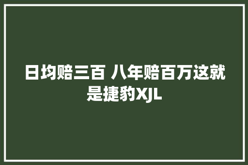 日均赔三百 八年赔百万这就是捷豹XJL