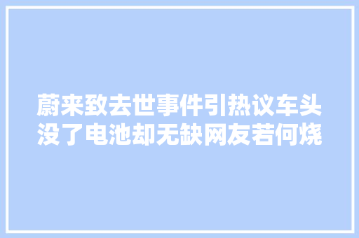 蔚来致去世事件引热议车头没了电池却无缺网友若何烧起来的