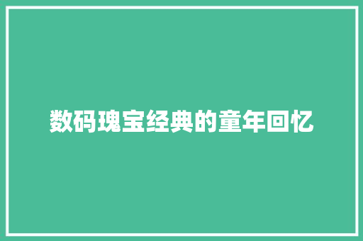 数码瑰宝经典的童年回忆