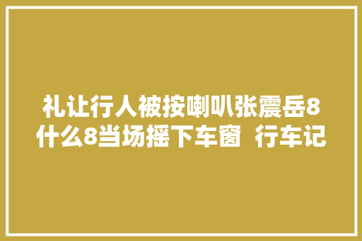 礼让行人被按喇叭张震岳8什么8当场摇下车窗  行车记录器画面曝