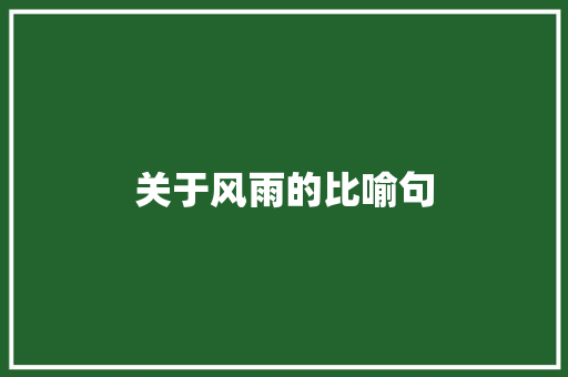 关于风雨的比喻句