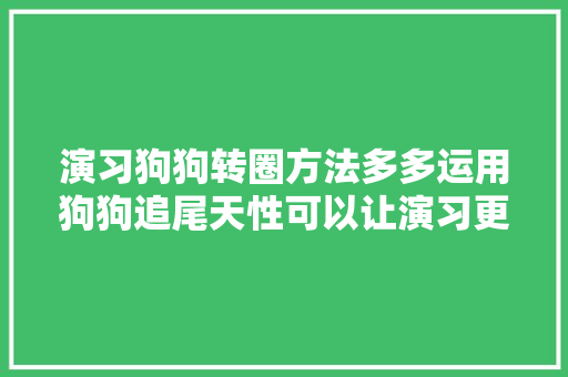 演习狗狗转圈方法多多运用狗狗追尾天性可以让演习更随意马虎