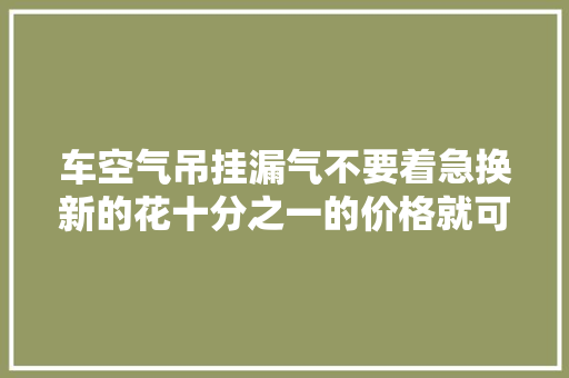 车空气吊挂漏气不要着急换新的花十分之一的价格就可以修