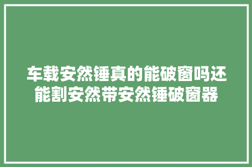 车载安然锤真的能破窗吗还能割安然带安然锤破窗器