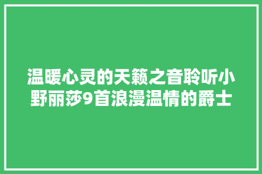 温暖心灵的天籁之音聆听小野丽莎9首浪漫温情的爵士