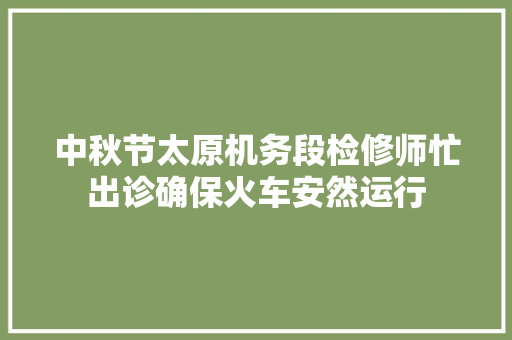 中秋节太原机务段检修师忙出诊确保火车安然运行