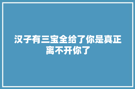汉子有三宝全给了你是真正离不开你了
