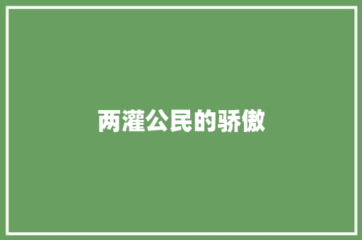 两灌公民的骄傲