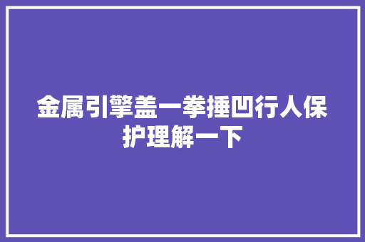 金属引擎盖一拳捶凹行人保护理解一下
