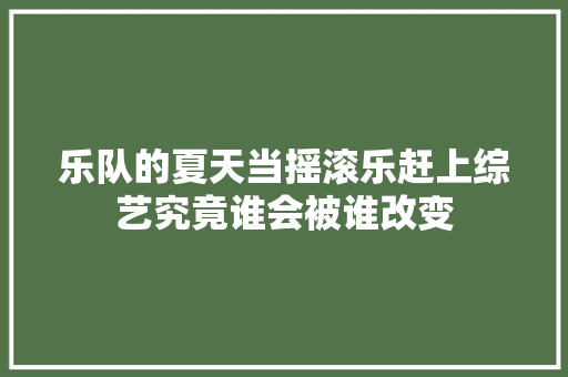 乐队的夏天当摇滚乐赶上综艺究竟谁会被谁改变 休闲娱乐