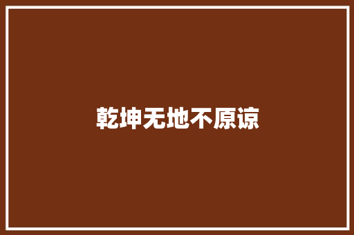 乾坤无地不原谅