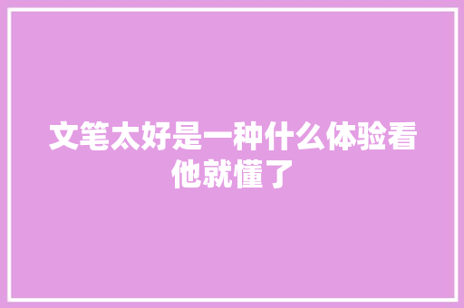 文笔太好是一种什么体验看他就懂了