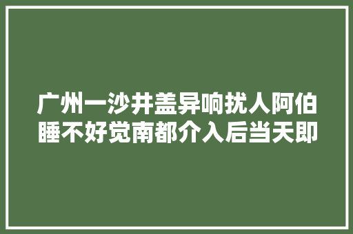 广州一沙井盖异响扰人阿伯睡不好觉南都介入后当天即修复