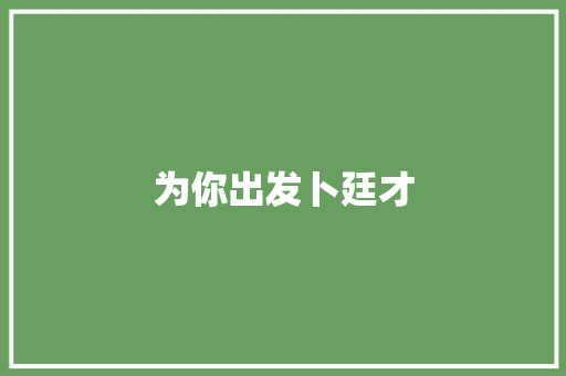为你出发卜廷才