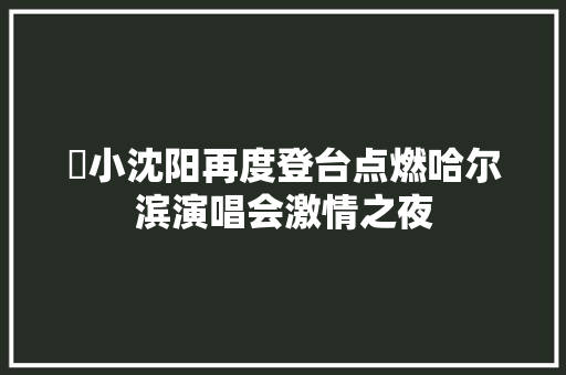 巜小沈阳再度登台点燃哈尔滨演唱会激情之夜 休闲娱乐