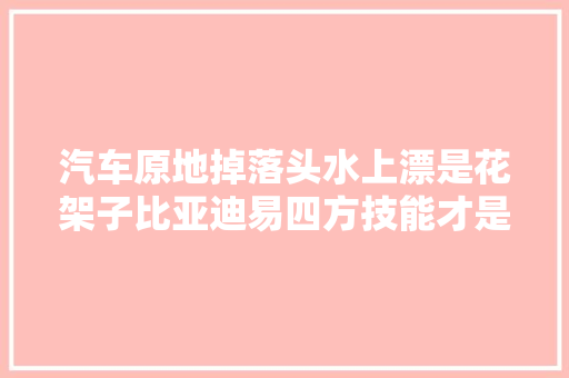 汽车原地掉落头水上漂是花架子比亚迪易四方技能才是最实用的