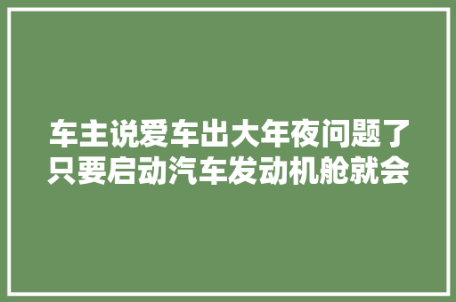 车主说爱车出大年夜问题了只要启动汽车发动机舱就会冒烟
