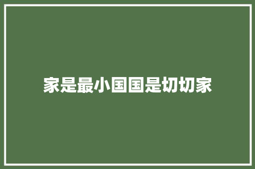 家是最小国国是切切家
