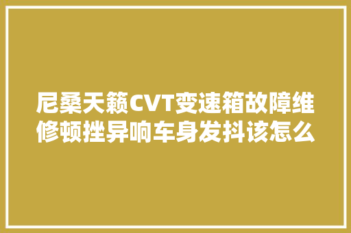 尼桑天籁CVT变速箱故障维修顿挫异响车身发抖该怎么维修