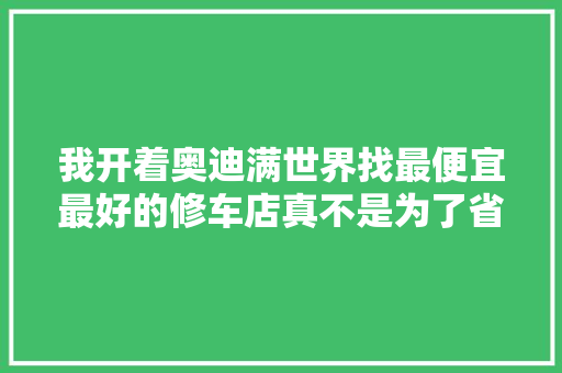 我开着奥迪满世界找最便宜最好的修车店真不是为了省钱