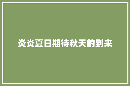 炎炎夏日期待秋天的到来