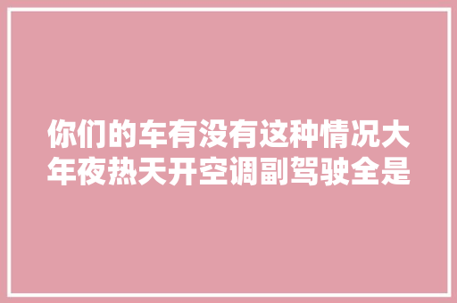 你们的车有没有这种情况大年夜热天开空调副驾驶全是水视