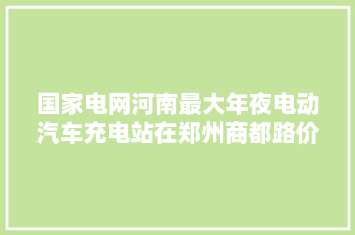 国家电网河南最大年夜电动汽车充电站在郑州商都路价格便宜车真多