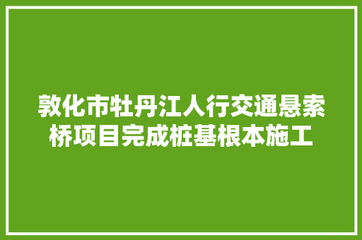 敦化市牡丹江人行交通悬索桥项目完成桩基根本施工