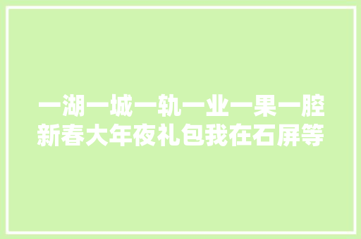 一湖一城一轨一业一果一腔新春大年夜礼包我在石屏等着你音乐片子倾情首发 休闲娱乐