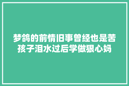 梦鸽的前情旧事曾经也是苦孩子泪水过后学做狠心妈
