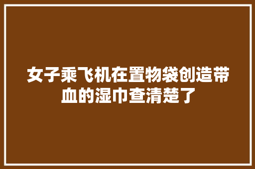 女子乘飞机在置物袋创造带血的湿巾查清楚了