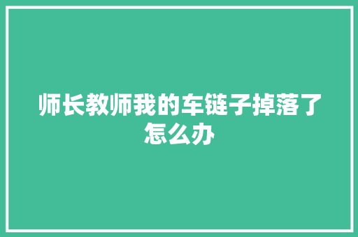 师长教师我的车链子掉落了怎么办