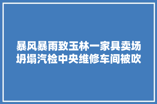 暴风暴雨致玉林一家具卖场坍塌汽检中央维修车间被吹倒埋压多辆车