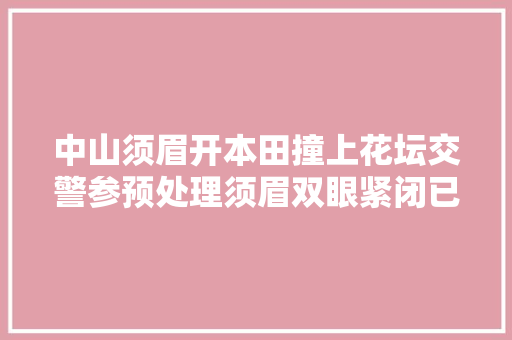 中山须眉开本田撞上花坛交警参预处理须眉双眼紧闭已毫无反应