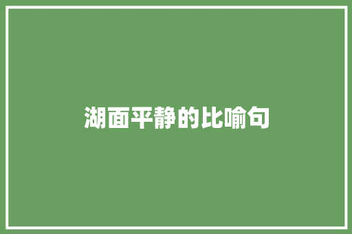 湖面平静的比喻句