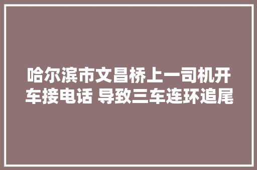 哈尔滨市文昌桥上一司机开车接电话 导致三车连环追尾