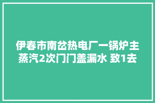 伊春市南岔热电厂一锅炉主蒸汽2次门门盖漏水 致1去世3伤