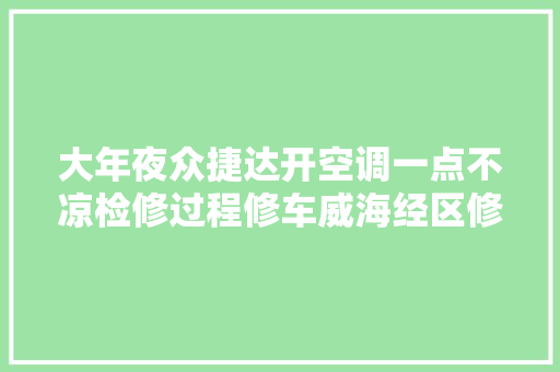 大年夜众捷达开空调一点不凉检修过程修车威海经区修车人的日常
