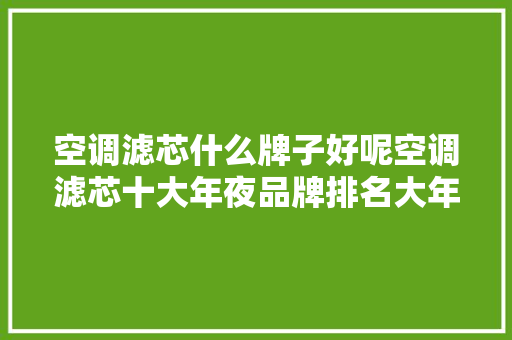 空调滤芯什么牌子好呢空调滤芯十大年夜品牌排名大年夜揭秘