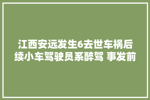 江西安远发生6去世车祸后续小车驾驶员系醉驾 事发前超车