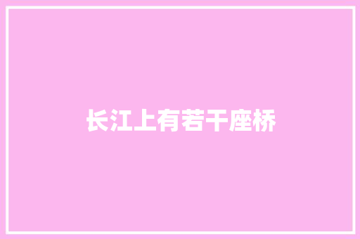 长江上有若干座桥