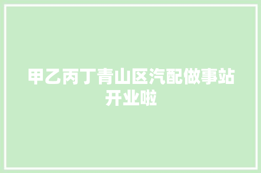 甲乙丙丁青山区汽配做事站开业啦