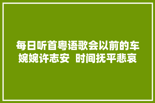 每日听首粤语歌会以前的车婉婉许志安  时间抚平悲哀一切都邑以前的