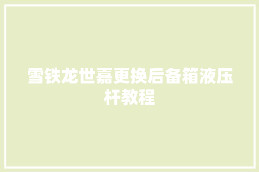雪铁龙世嘉更换后备箱液压杆教程