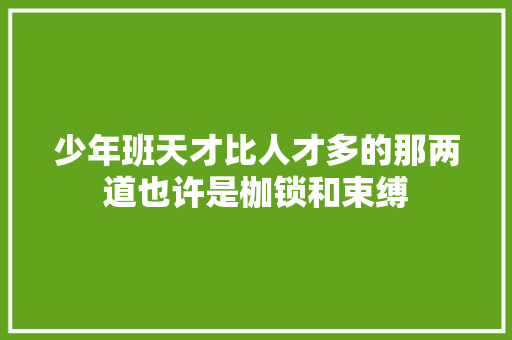 少年班天才比人才多的那两道也许是枷锁和束缚
