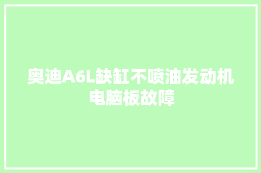 奥迪A6L缺缸不喷油发动机电脑板故障