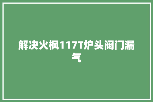 解决火枫117T炉头阀门漏气